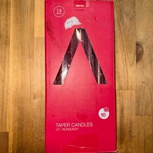 14 Pack Burgundy 12in Taper Candles Dinner Candles Individually Wrapped